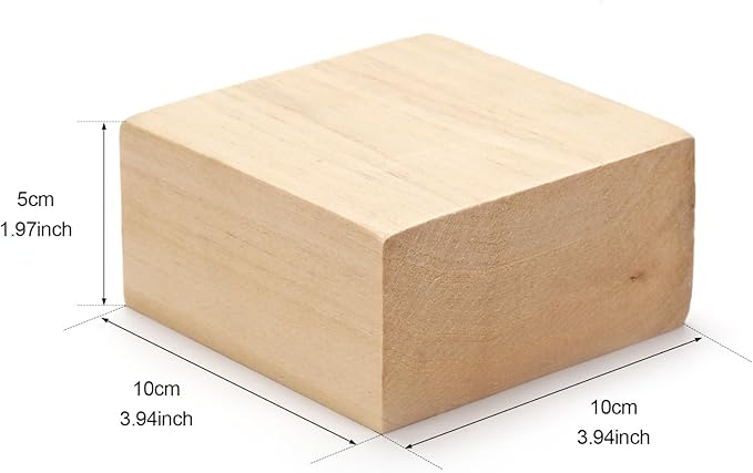 2 Pcs Basswood Carving Blocks, 4 x 4 x 2 inch Whittling Bass Wood Blocks Kit, Carving Soft Wooden Block for Beginners and Professional Artists DIY Wood Carving Crafts
