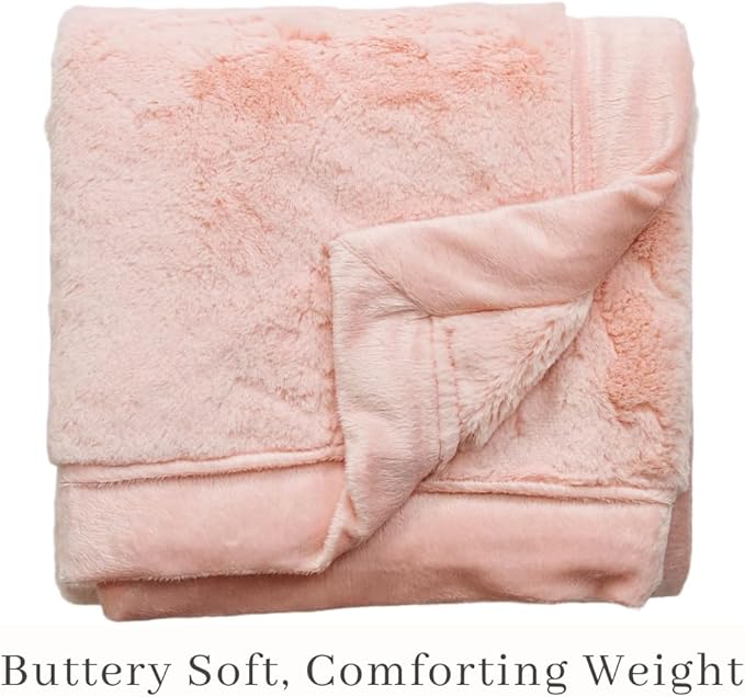 SARANONI Luxury Receiving Blankets for Babies | Ultra-Soft Lush and Boutique Quality Baby Blanket | Peach Blush - 40” x 30”