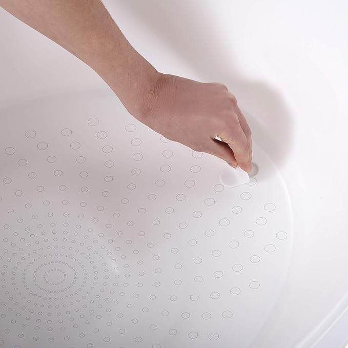 Toddler Bath Tub | Larger Bath for Bigger Kids at Bathtime | Includes Warm and Soft Foam backrest | Grippy Anti-Slip Surface | Includes Easy Drain Bath Plug | White & Grey + Rinse Jug