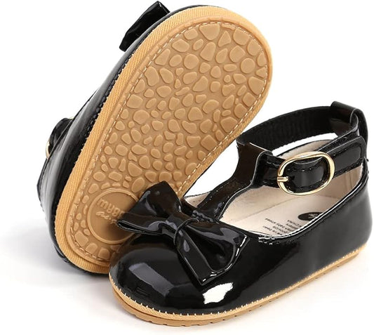 COSANKIM Baby Girls Mary Jane Flats Shoes Anti-Slip Rubber Sole Infant Toddler Princess Wedding Dress Shoes