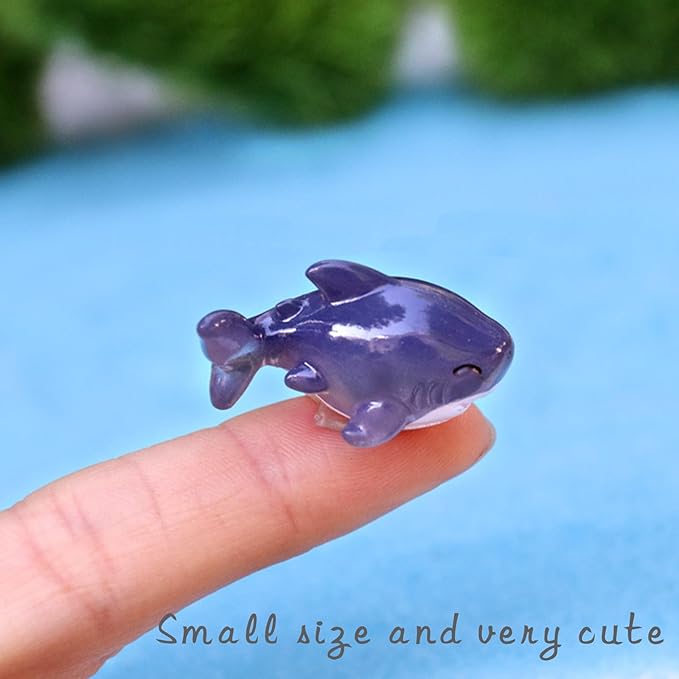 30Pcs Resin Shark, Mini Shark Statue, Tiny Shark Figurines, Miniature Shark,Mini tures Shark Aquarium Ornament for Fairy Garden Succulent Planter Moss Landscape