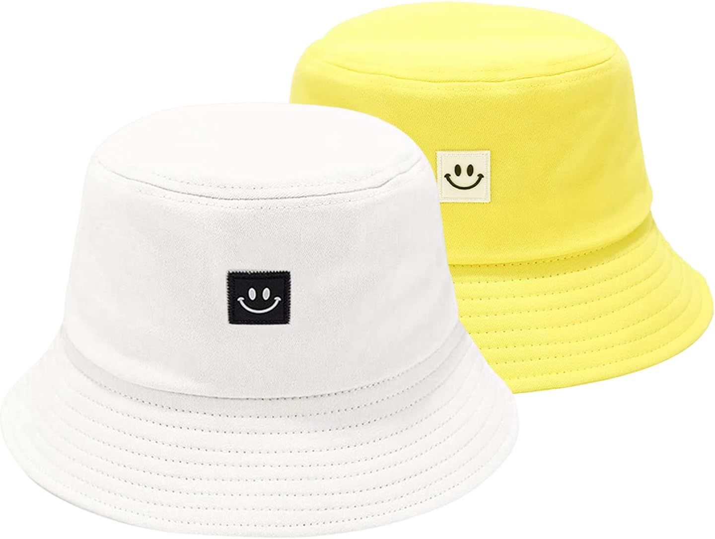 Kids Sun Hat Smile Face Bucket Hat for Girls Boys Summer Sun Protection Cotton Unisex Beach Cap