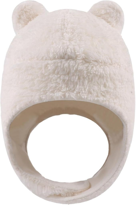 Bear Baby Winter Hat Toddler Earflap Beanie Unisex Infant Snow Cap Warm Fleece Kids Trapper Hats for Girls Boys 0-36M