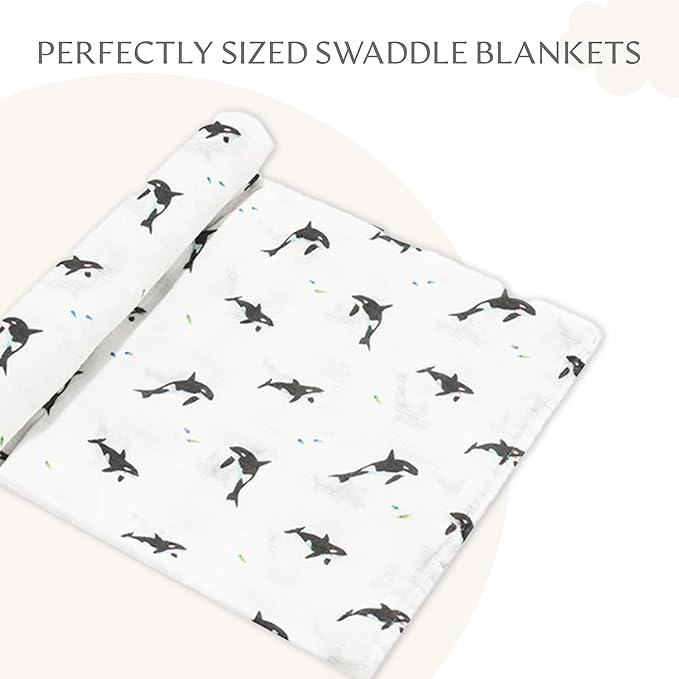 Muslin Baby Swaddle - Breathable Receiving Blankets for Newborn Baby, 70% Viscose derived from Bamboo, 30% Spandex, Imported