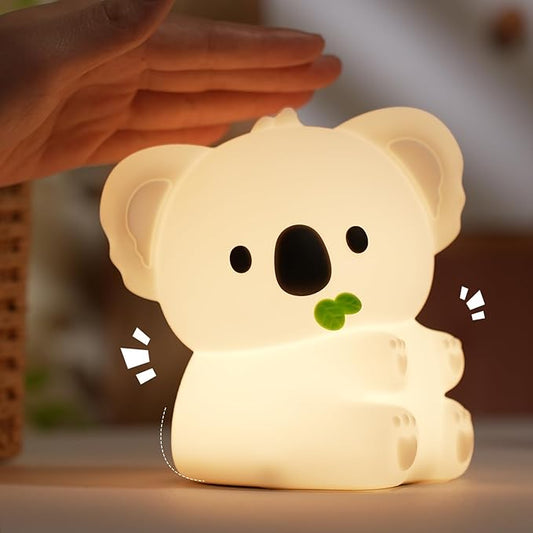 Cute Koala Night Light, LED Squishy Night Lamp, 7 Colors Dimmable Timer Nursery Nightlight for Kids, Rechargeable Touch Lamp, Dorm Decor, Kids Funny Gifts(Koala)