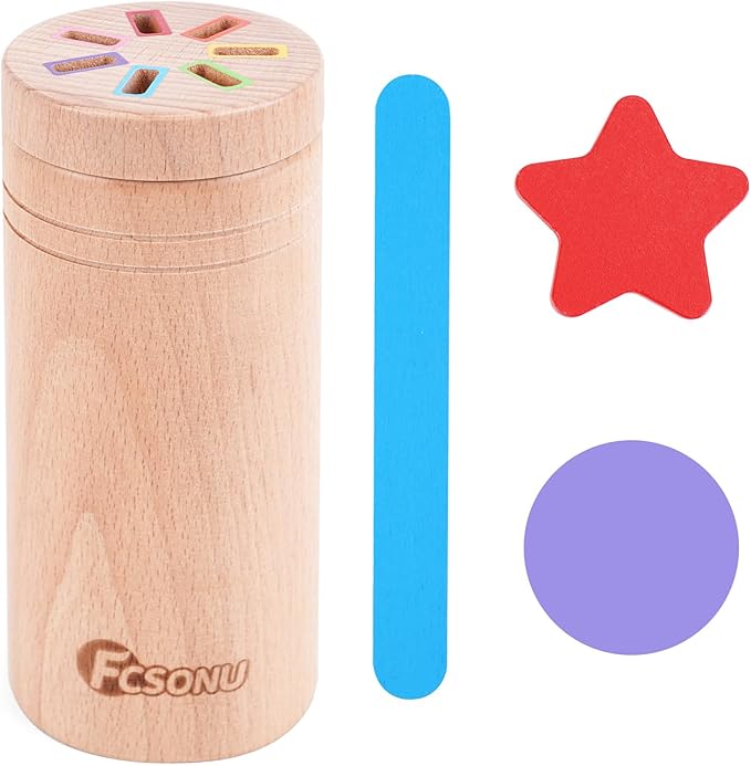 FCSONU Toddlers Montessori Toys for 1 2 3 Year Old Boys Girls, Wooden Learning Color Sorting Toys for Ages 2-4 Kids, Sensory Toys for Toddlers 1-3, Halloween Birthday for Baby 12-18 Month Old