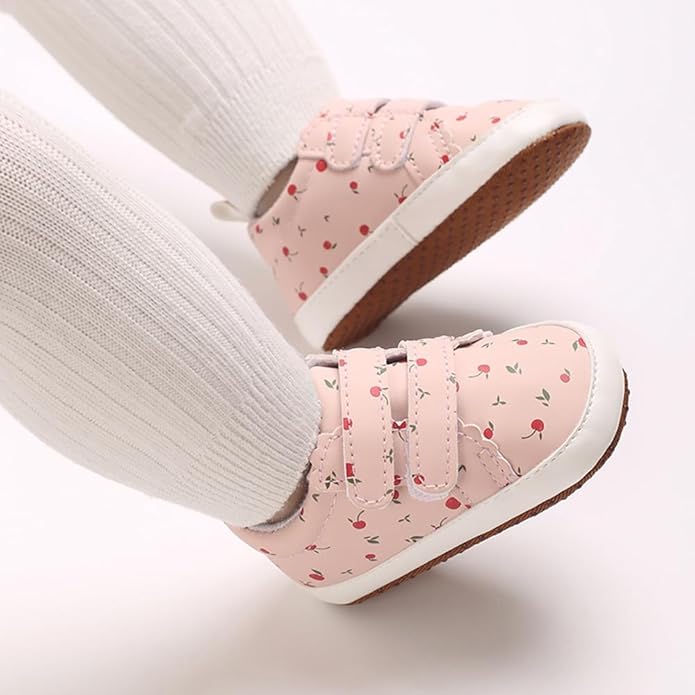 2Pairs Baby Shoes,Boys Girls Non-Slip Rubber Sole Sneakers,Unisex Infant Soft Lightweight First Walking Crib Shoes