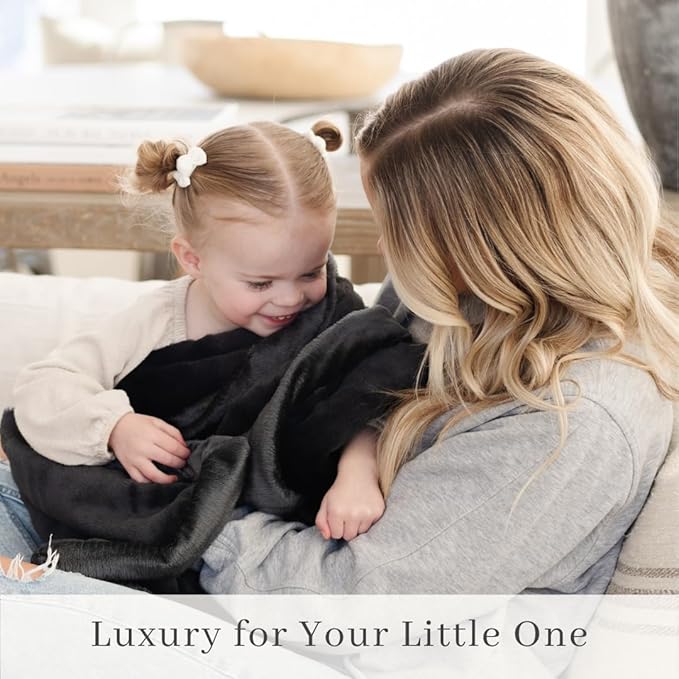 SARANONI Luxury Security Blankets for Babies | Ultra-Soft Lush and Boutique Quality Baby Blanket | Perfect for Infants & Newborns | Charcoal, Mini - 15" x 20"