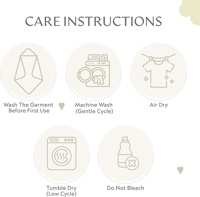 Bamboo Viscose Baby Hooded Towel & Washcloth Set for Babies and Toddlers, Soft & Absorbent, 70% Viscose from Bamboo, 30% Cotton Muslin - Imported (Light Grey)