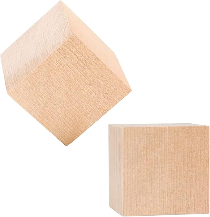 Unfinished Wooden Blocks 1 inch, Pack of 50,Small Wooden Cubes for Arts and Crafts – DIY - Photo Blocks- Plain Wooden Blocks