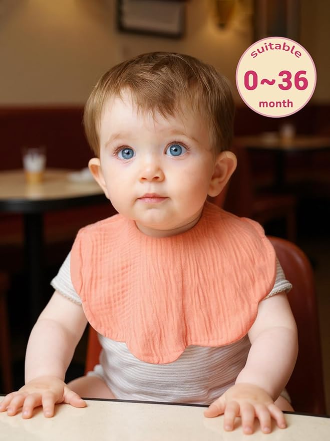 Baby Bibs Muslin Bibs for Baby Girl Boy for Drooling and Teething 10 Pack
