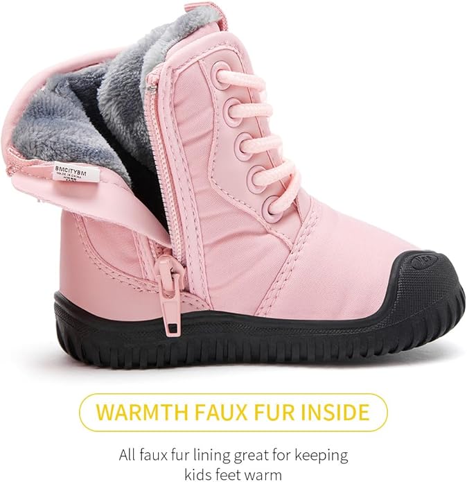 BMCiTYBM Toddler Baby Winter Snow Boots Boy Girl Faux Fur Warm Non Slip First Walking Infant Shoes