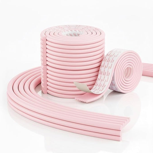 Baby Proofing Edge Corner Protector, 6.5 Ft Self - Adhesive Edge Protector for Baby, Soft NBR Rubber Foam Padding, Furniture, Sharp Edge Safety Corner Edge Bumper Guard-Pink
