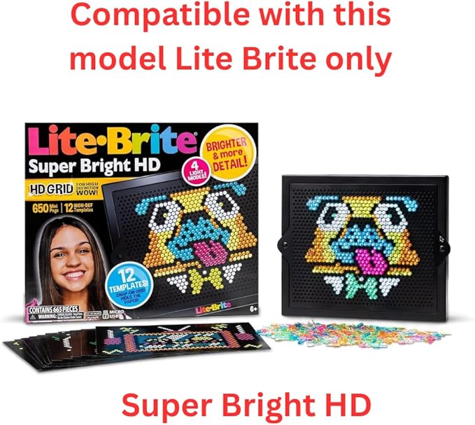 Wildlife Refill templates for Basic Fun Super Bright HD Lite Brite Toy (10 Sheets, HD Only)