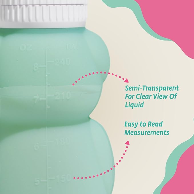 Legendairy Milk Honey Bear Straw Cup Silicone for Babies (Green), 8 oz. Dishwasher Safe, Food Grade Silicone, Honeybear Sippy Cup for Ages 4+ Months (Pack of 2)