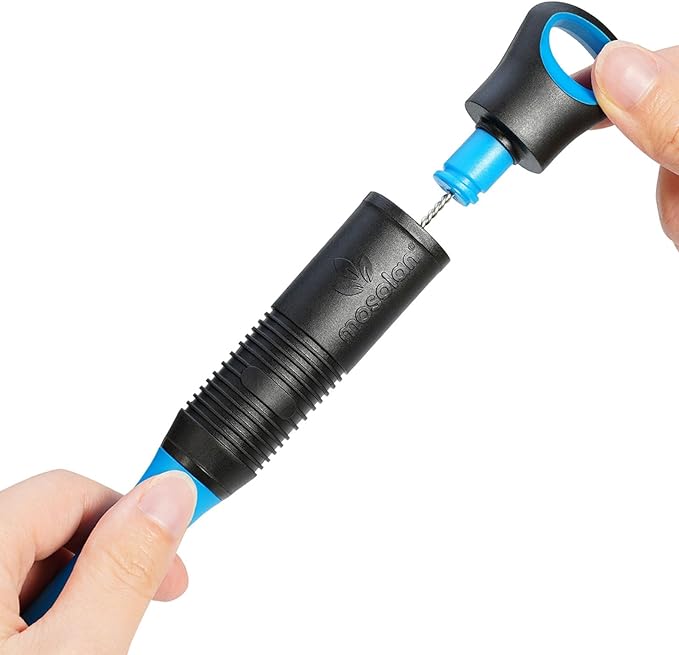 2-in-1 Water Bottle Brush and Straw Cleaner Brush, Long Handle Scrub Brush with Replaceable Head for Water Bottles, Glasswares, Mugs, Flasks, Tumblers, Vases, and Kitchen Sink, Breezy Blue