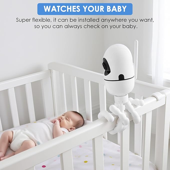 Adjustable Baby Monitor Mount, 7.8'' Tripod Baby Monitor Stand for HelloBaby HB65/HB40/HB6550/HB66/ HB6339/HB6550 Pro, ANMEATE SM935E, Flexible Baby Camera Stand for 1/4 Thread Connection Monitors