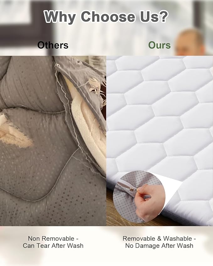 Premium Foam Baby Play Mat 71" x 59" with Removable Cover, Extra Extra Thick Padding Playpen Mat, Non-Slip Floor Mat, Stylish & Easy to Clean for Crawling Baby, Infants & Toddlers, Grey