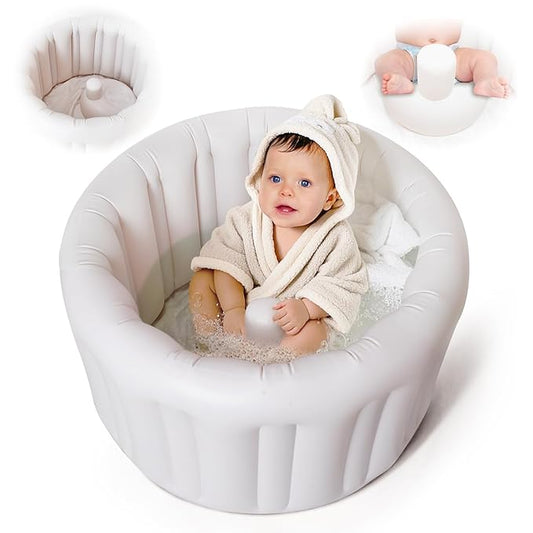 Inflatable Baby Bath Seat for Sitting Up XL, Inflatable Soft Tub for 6-24 Months, Anti - Collision with Temperature Sensing, Portable Toddler Bath Support for Home & Travel