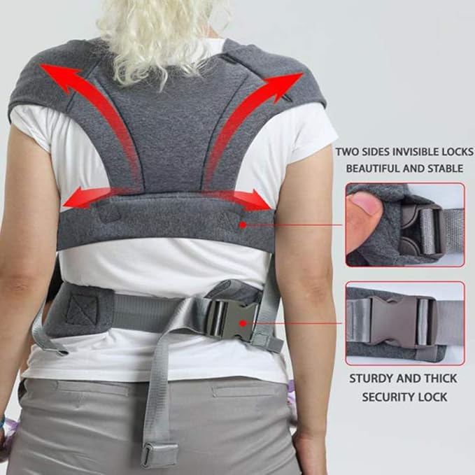 Baby Wraps Carrier Sling, Baby Carrier for Newborns and Toddlers,Skin-Friendly and Soft Front Baby Carrier Wrap Perfect Newbron Gifts (Grey, Cotton)