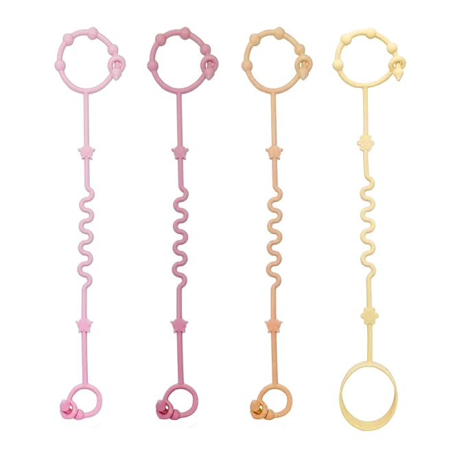 RTMOK Toy Straps for Baby, Silicone Setpacifier Clip,Applies to Car Seat Toy,Teether Toy,High Chair,Stroller Accessories,Baby Toy Clips,Cribs,Rocking Chair