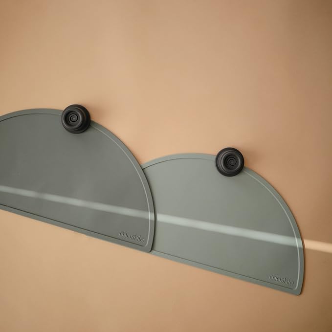 mushie Silicone Placemat for Kids | BPA-Free Non-Slip Design (Dried Thyme)