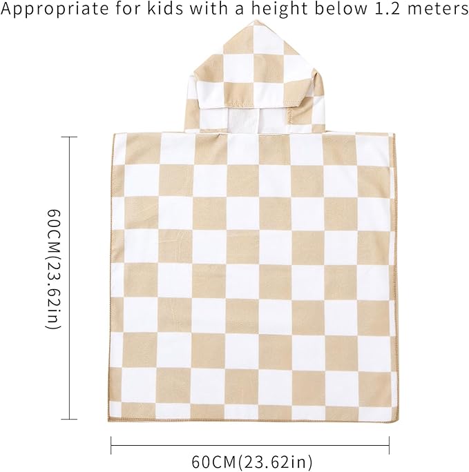 Toddler & Kids Hooded Bath & Beach Towel - Microfiber Wearable Poncho for Bathroom, Pool, Beach