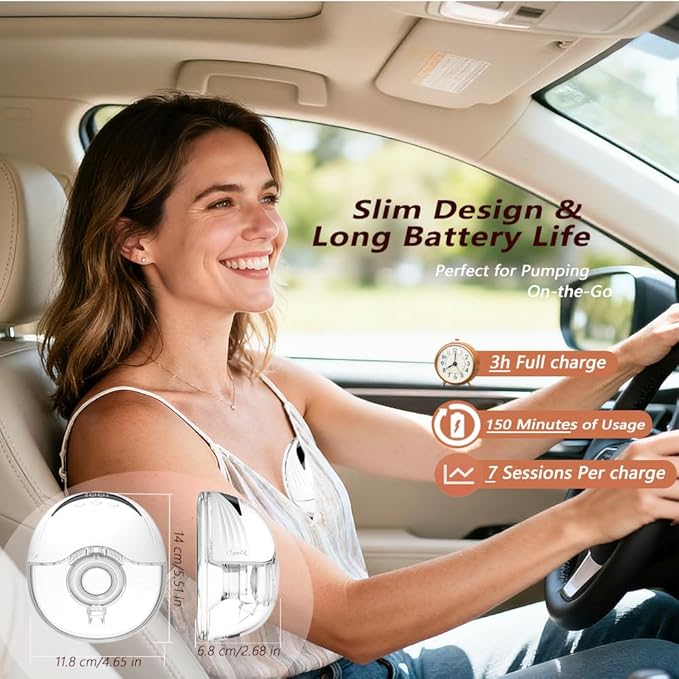 Wearable Breastfeeding Pump,4 Modes & 12 Levels, Hands Free Breast Pump, Portable Double Pump,Electric Breast Pump,Lightweight,Painless Comforts, Flange Sizes (19/21/mm) (White 2 Pack)