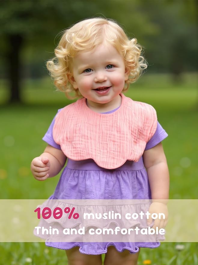Baby Bibs Muslin Bibs for Baby Girl Boy for Drooling and Teething 10 Pack