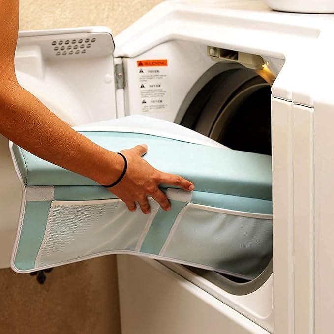 Bath Kneeler & Elbow Rest–Thick, Non-slip 1-Piece Pads Protect Elbows & Knees, Mesh Pockets for Storage. Quick-Dry, Easy to Clean, Durable. Perfect for Bathing Babys, Toddlers, & Pets (Smokey Gray)