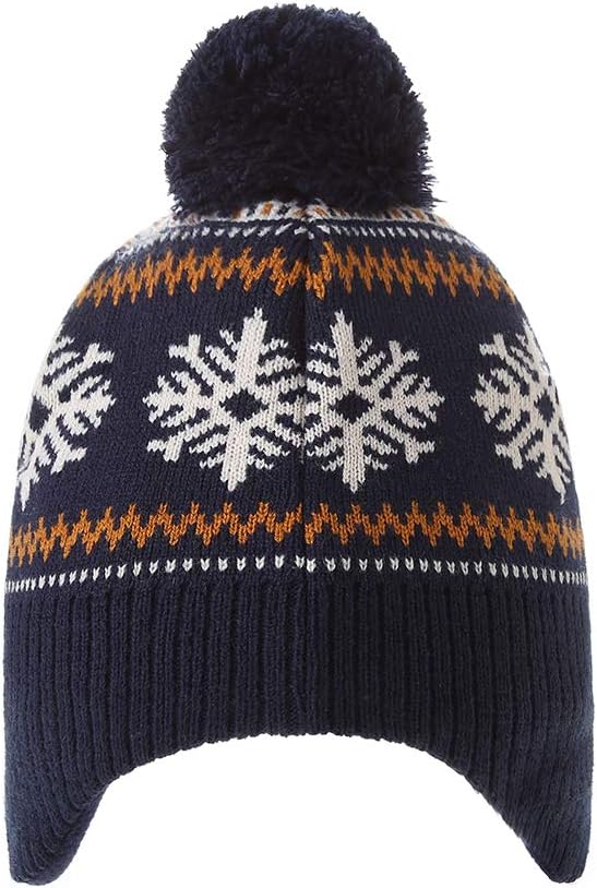LMLALML Boys Winter Hat Earflap Knitted Beanie for Kids Warm Fleece Lined Thicken Hat for Baby