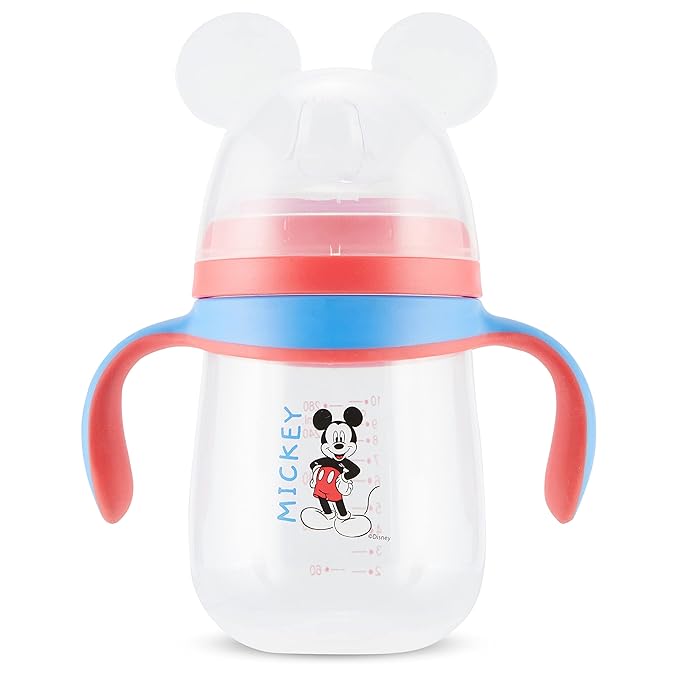 Disney Sippy Cups for Toddlers, Learner Sippy Cups for Kids with Pacifier, BPA-Free Trainer Cup with Handles, Leak-Proof Minnie Mouse and Mickey Mouse Sippy Cups, Perfect Unisex Gift for Children