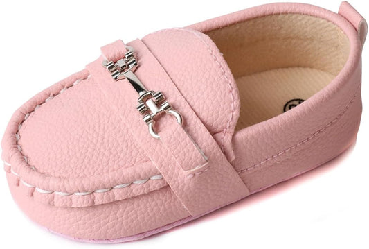 LONSOEN Baby Girls Boys Loafers Prewalker Dress Crib Shoes