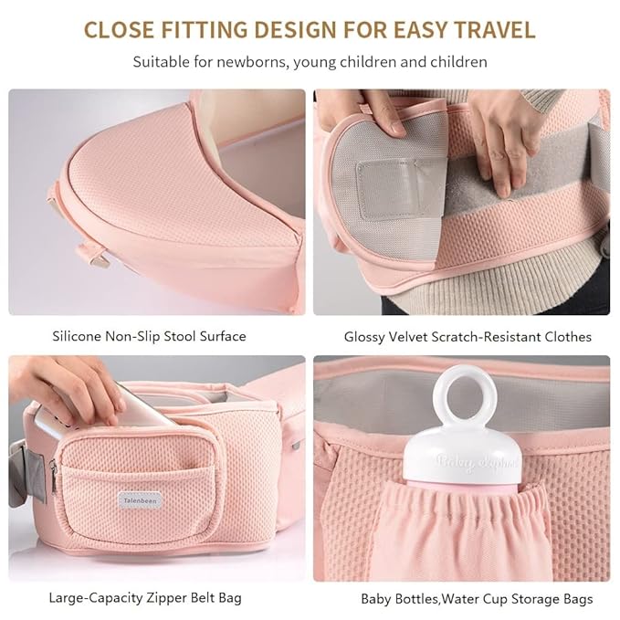 Baby Carrier 6-in-1 Newborn to Toddler, Baby Carrier with Hip Seat Lumbar Support 7-41 lbs, Baby Soft Carrier for All Seasons & Positions, Adjustable Size for Shopping Hiking Travelling