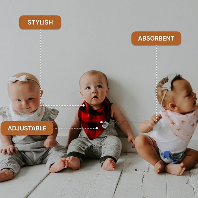 Parker Baby Bandana Drool Bibs 4 Pack Baby Bibs for Boys, Girls, Unisex