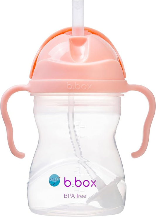 b.box Sippy Cup with Weighted Straw. Drink from any Angle, Leak Proof, Spill Proof, Easy Grip. BPA Free, Dishwasher Safe. For Babies 6m+ to Toddlers (Tutti Fruitti, 8oz)