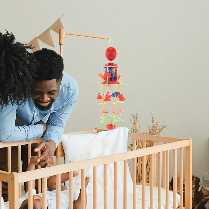 YARNOW Vintage Boy Girl Wind up Hanging Bell Toy Musical Bedside Crib Mobile for Boy Girl Retro Animal Neck Bell Wind Chime Engaging Music Instrument for Nursery Decor