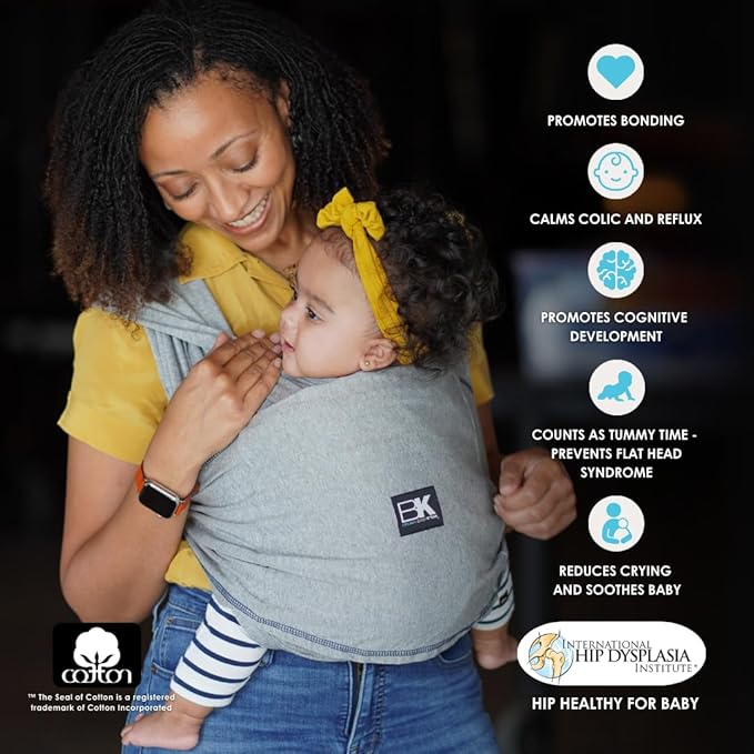 Original Baby K'tan Baby Carrier: #1 Easy Pre-Wrapped, Soft, Slip-On, No Rings, No Buckles | The Best Hands Free Infant Wrap for Newborn to Toddler up to 35lb (See Size Chart) + Baby Hat