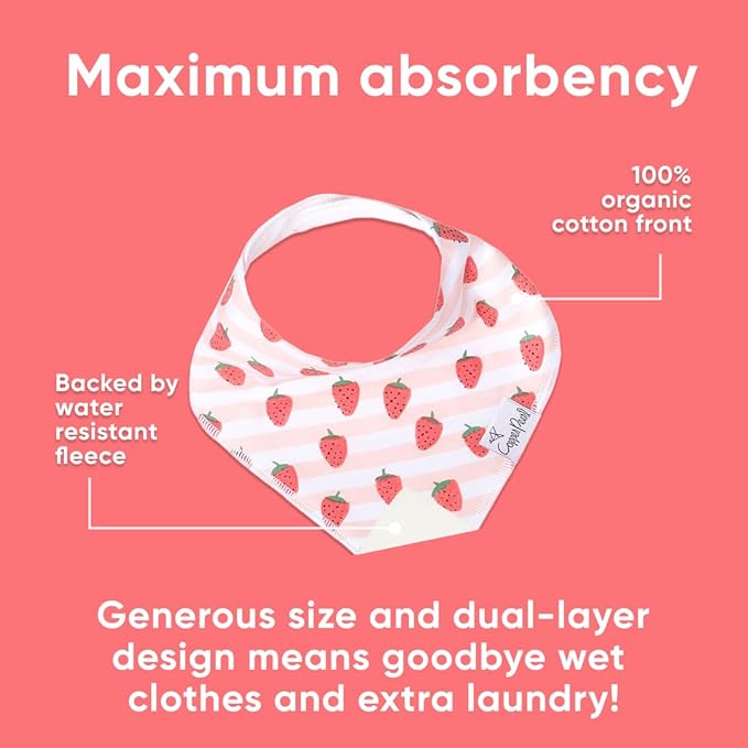 Copper Pearl 4 Pack Soft Cotton Baby Bibs for Drooling and Teething, Absorbent Drool Bibs for Baby Girl and Boy, Adjustable to Fit Newborns to Toddlers, Tons of Styles (Georgia)