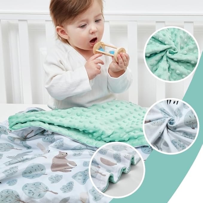 QSTEHEML Baby Blankets for Boys Neutral,Super Soft Nursery Minky Blanket Unisex, Baby Gifts Double Layer with Dotted Backing, Nursery Blanket for Crib Stroller(Bear, 30 * 40inch)