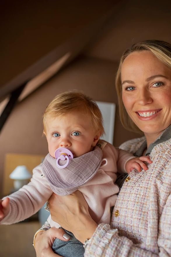 BIBS Pacifiers Colour Collection | Natural Rubber Baby Pacifier | Set of 2 BPA-Free Soothers | Made in Denmark | 6+ Months (Pack of 2) | Dark Oak/Ivory