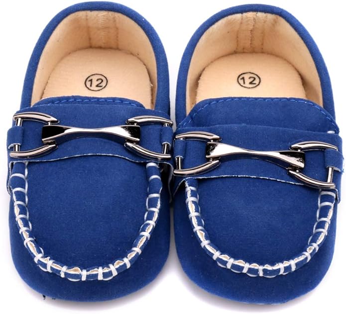 LONSOEN Baby Girls Boys Loafers Prewalker Dress Crib Shoes