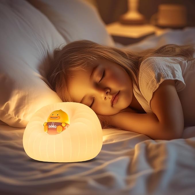 Night Light for Bedroom, Rechargeable LED Lamp with 3 Adjustable Brightness and Automatic Shut-Off, Soft Silicone Design, Touch Control, Suitable for Infants, Toddlers, Girls, and Boys