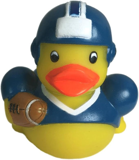 3" Football Rubber Duck [Sealed Hole, Floats Upright] - Baby Safe Bathtub Bathing Toy