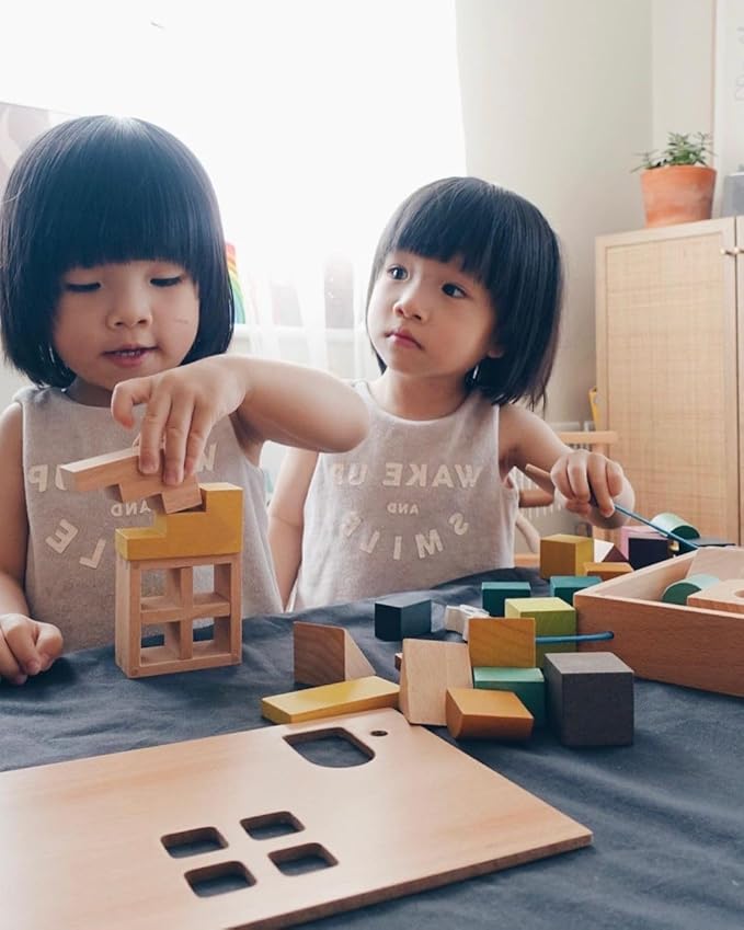 kiko+ gg Tsumiki House-Shaped Wooden Building Block Set