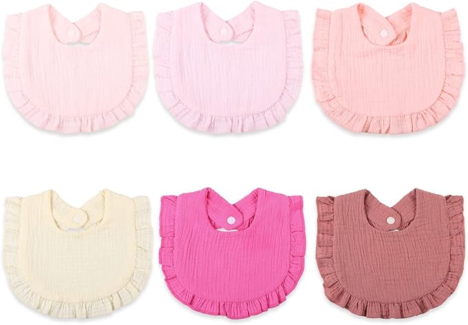 Muslin Baby Bibs for Drooling and Teething Newborn Drool Bibs for Baby Girl Boy