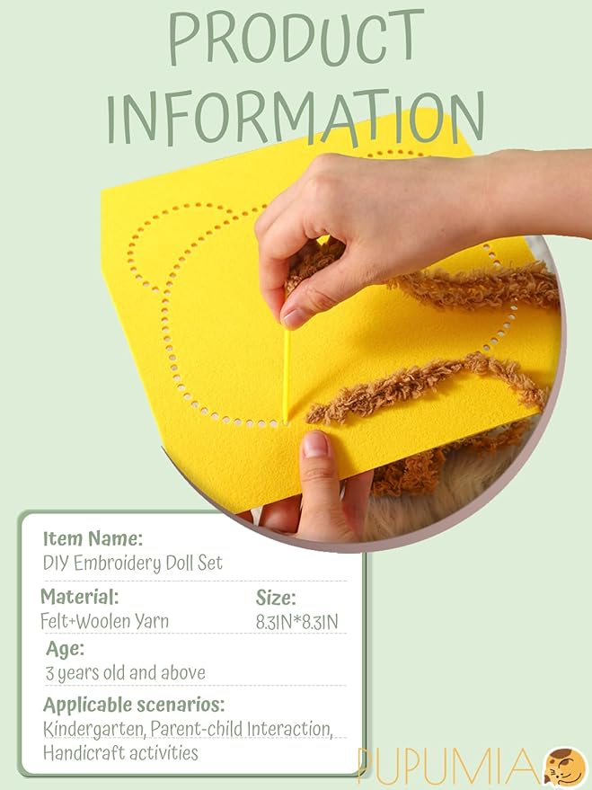 PupuMiao Sewing Kit for Kids DIY Embroidery Sewing Kit Cute Animal Sewing Projects Easy Crafts with English Instructions, Perfect for Beginners, Girls Boys Ages 4-12 (Giraffe+Tiger+Bear+Piggy)