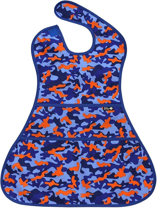 Full Coverage Waterproof Feeding Bib for Toddlers – Extra Long Apron Bib for Mealtime, Self-Feeding, BPA-Free