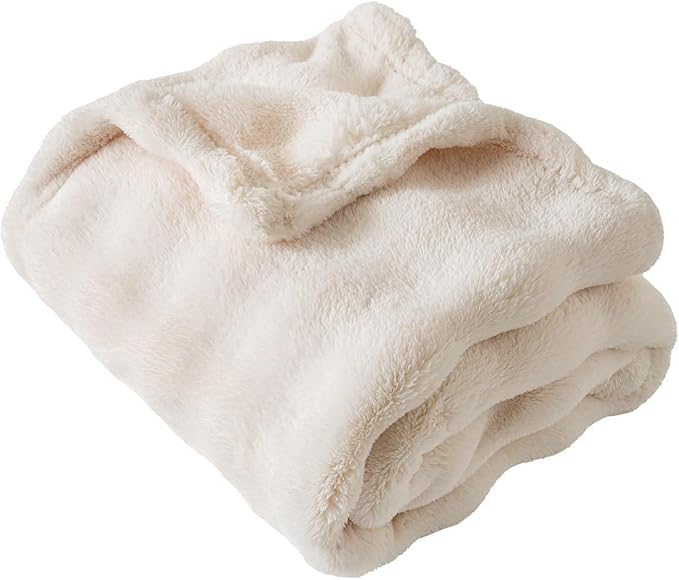 Fleece Baby Blanket for Boys 3D Bubble Design, Warm Cozy and Fluffy Infant Newborn Toddler Small Receiving Blankets for Crib Stroller, 30x40 Inches, Off White