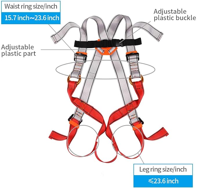Kids Climbing Belt, Youth Full Body Safety Belt for Outdoor Expanding Training Caving, Zipline Belt Rappelling Equip